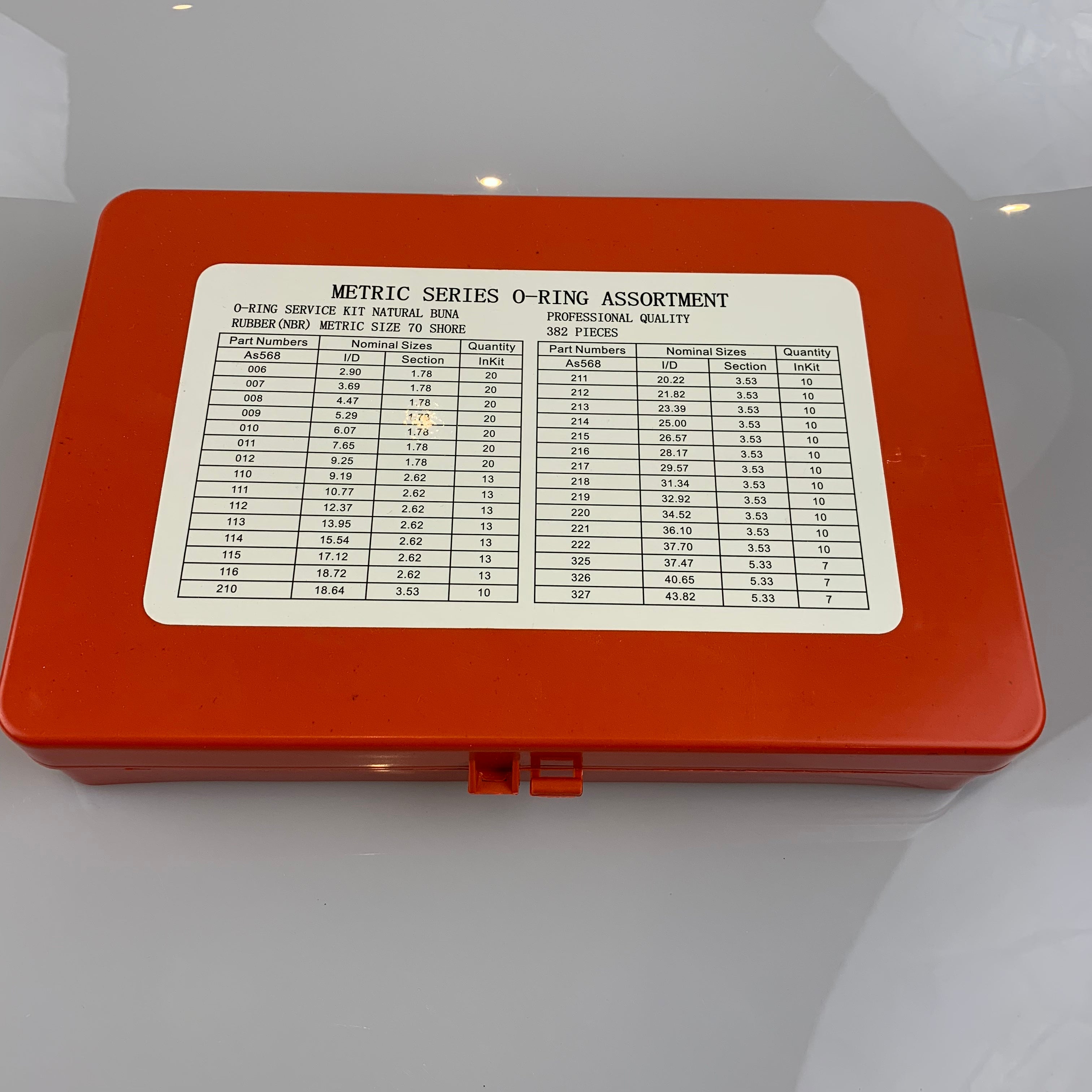 Boîte de Réparation d’O-rings – 382 Pièces