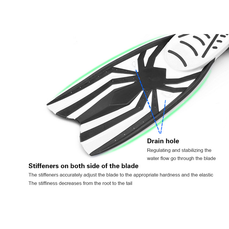 Palmes de plongée professionnelles à longues lames AF700