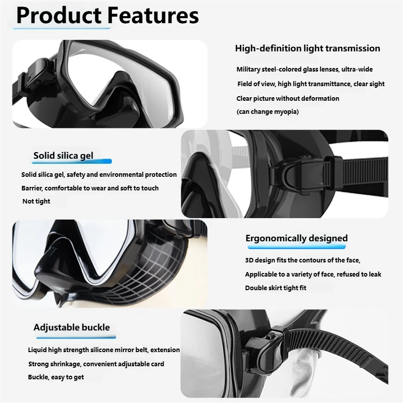 Masque de Plongée Anti-Buée à Double Lentille – Vision Claire & Confort Optimal