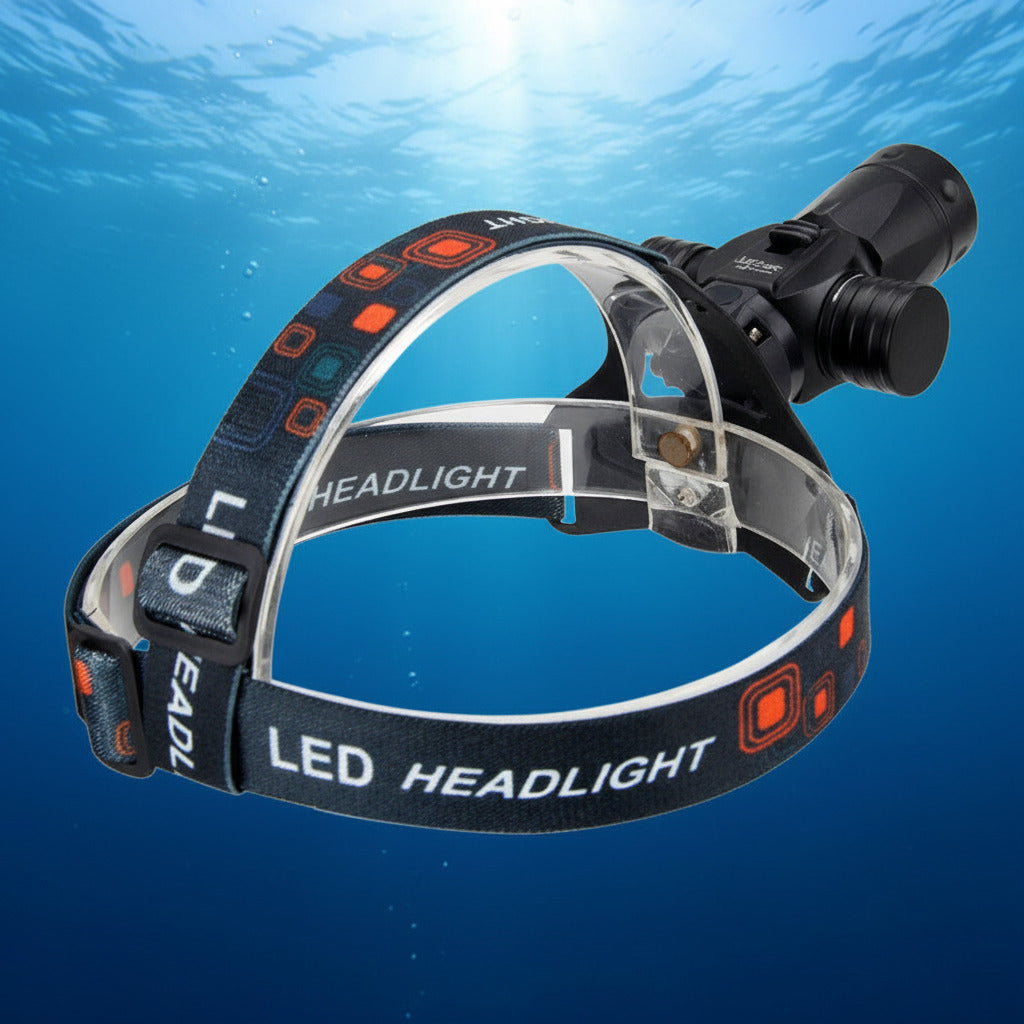 Lampe Frontale de Plongée L2 – 10W, Étanche 80 m